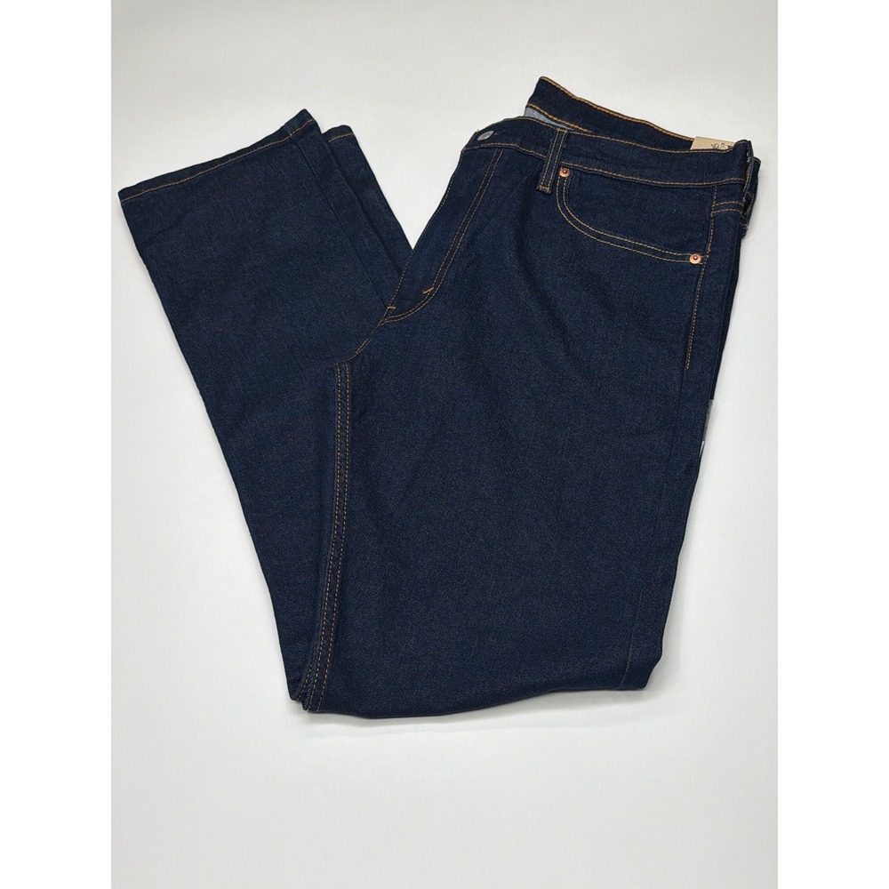 Levis 513 Slim Straight‎ Fit Stretch Jeans Dark Indigo Blue Mens 36 x32 NWT